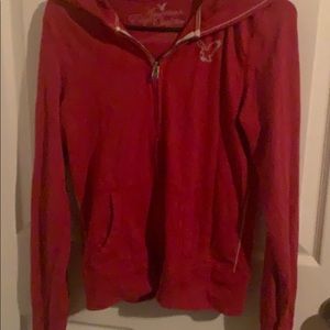 Red zip up hoodie